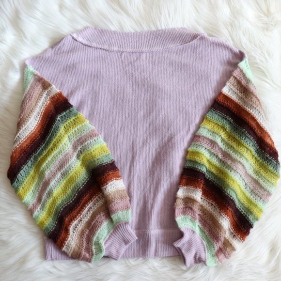 NWT Free People Mist Lilac Cha Cha Sweater Size M - Picture 6 of 8